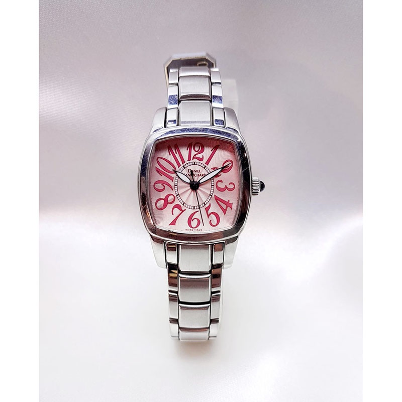 Oriental Propiedad Contratar Reloj Daniel JeanRichard de pulsera para señora. En acero. Esfera rosa con  numeración arábiga | Lamas Bolaño